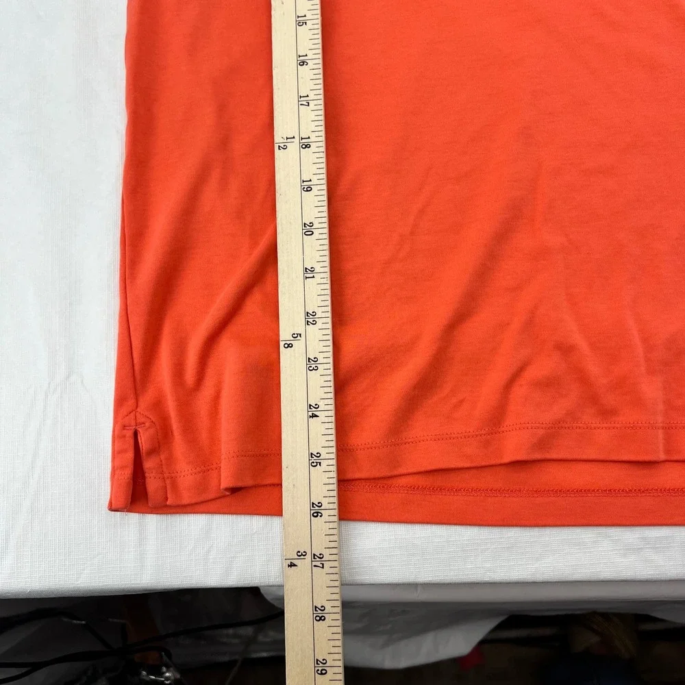 Calvin Klein‎ Mens Liquid Cotton Polo Shirt Orange Short Sleeve Logo Size L